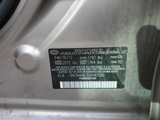 Photo 10 from auction – 2012 HYUNDAI ELANTRA GL with VIN 5NPDH4AE3CH147500