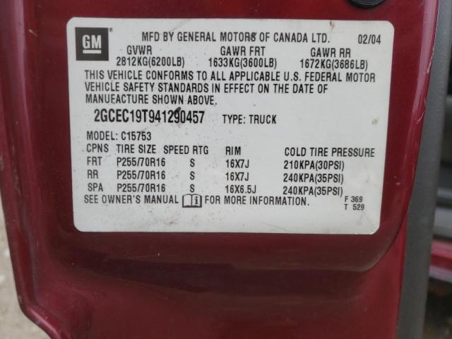 Photo 10 from auction – 2004 CHEVROLET silverado with VIN 2GCEC19T941290457