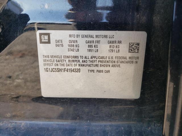 Photo 10 from auction – 2015 CHEVROLET SONIC LT with VIN 1G1JC5SH1F4194320