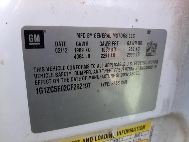 Photo 10 from auction – 2012 CHEVROLET MALIBU 1LT with VIN 1G1ZC5E02CF292197