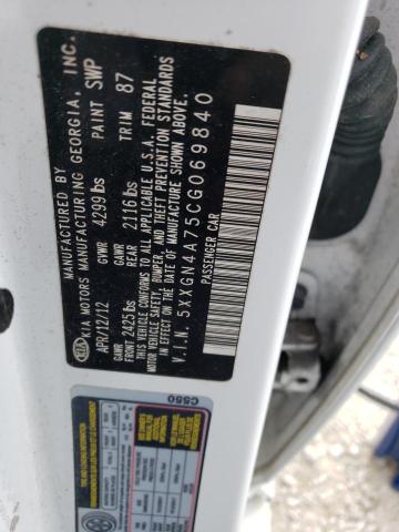 Photo 10 from auction – 2012 KIA OPTIMA EX with VIN 5XXGN4A75CG069840
