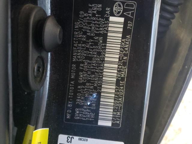 Photo 10 from auction – 2010 TOYOTA COROLLA BA with VIN 2T1BU4EE8AC199511