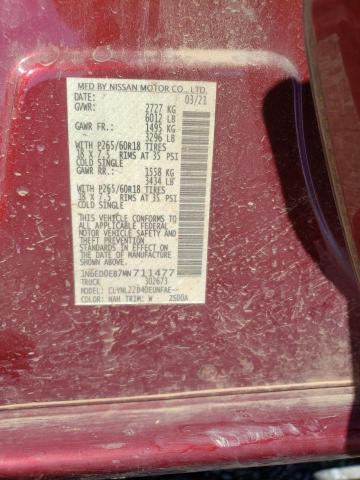 Photo 10 from auction – 2021 NISSAN FRONTIER S with VIN 1N6ED0EB7MN711477