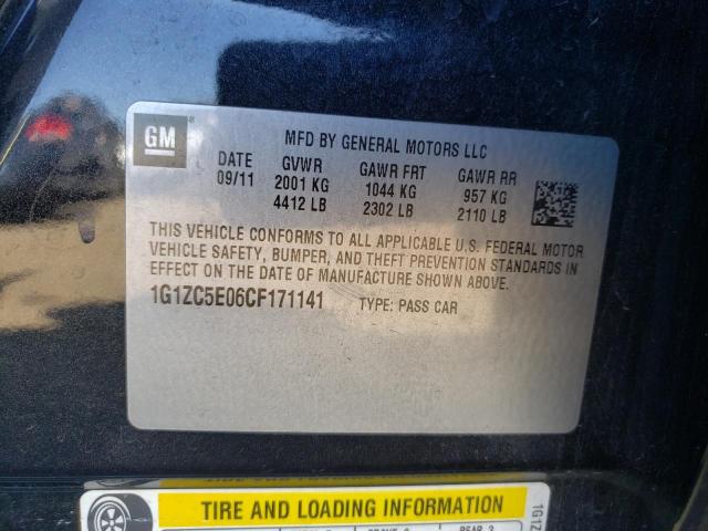 Photo 10 from auction – 2012 CHEVROLET MALIBU 1LT with VIN 1G1ZC5E06CF171141