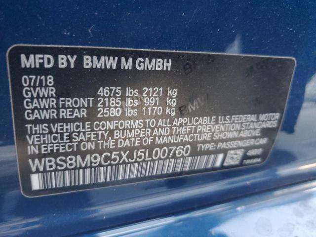 Photo 10 from auction – 2018 BMW M3 with VIN WBS8M9C5XJ5L00760