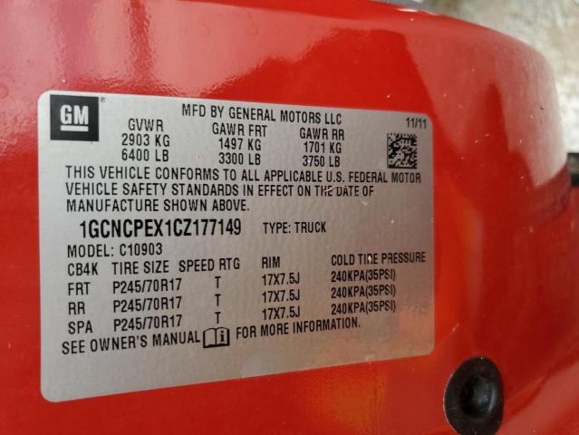Photo 10 from auction – 2012 CHEVROLET SILVERADO with VIN 1GCNCPEX1CZ177149
