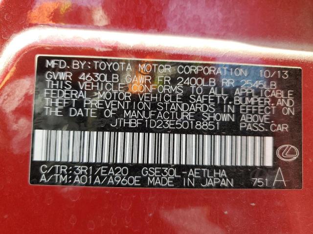 Photo 10 from auction – 2014 LEXUS IS 250 with VIN JTHBF1D23E5018851