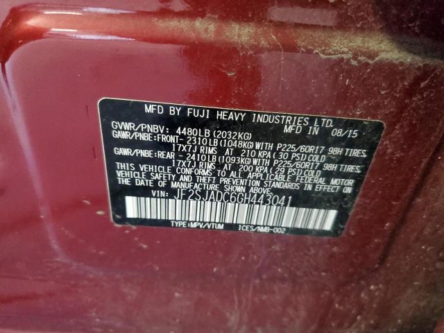 Photo 10 from auction – 2016 SUBARU FORESTER 2 with VIN JF2SJADC6GH443041