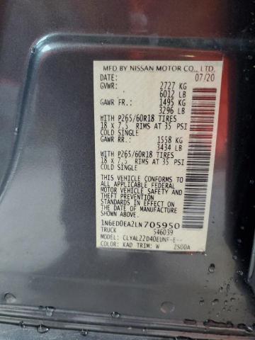 Photo 10 from auction – 2020 NISSAN FRONTIER S with VIN 1N6ED0EA2LN705950