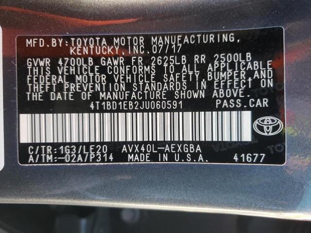 Photo 10 from auction – 2018 TOYOTA AVALON HYB with VIN 4T1BD1EB2JU060591