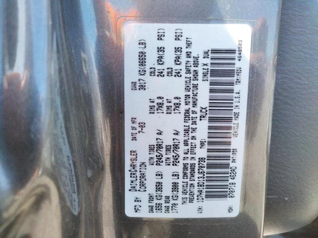 Photo 10 from auction – 2003 DODGE RAM 1500 S with VIN 1D7HA18D13J670738