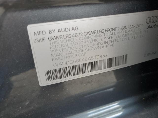Photo 10 from auction – 2005 AUDI A4 3.2 QUA with VIN WAUDG68E45A510852