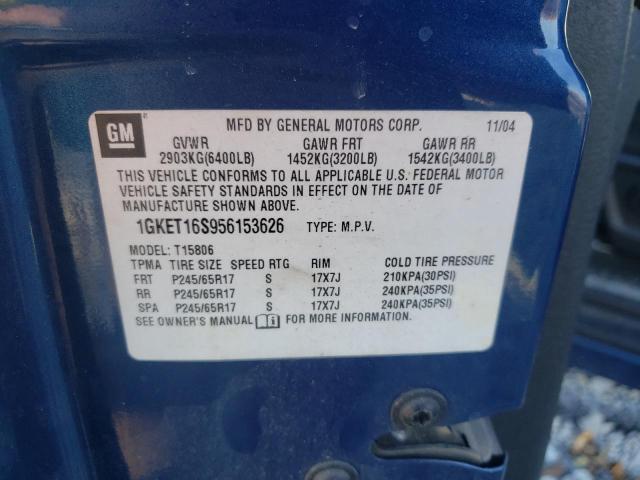Photo 10 from auction – 2005 GMC ENVOY XL with VIN 1GKET16S956153626