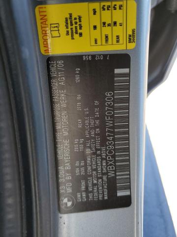 Photo 10 from auction – 2007 BMW X3 3.0SI with VIN WBXPC93477WF07306