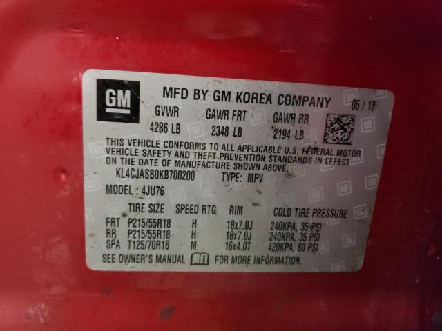 Photo 10 from auction – 2019 BUICK ENCORE PRE with VIN KL4CJASB0KB700200