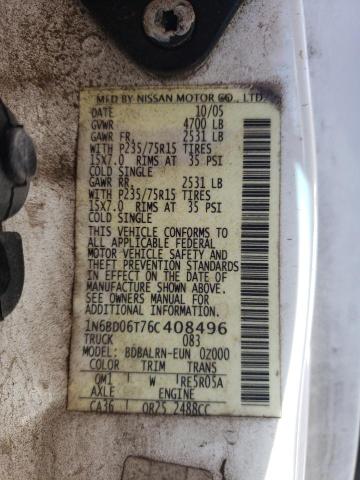 Photo 10 from auction – 2006 NISSAN FRONTIER K with VIN 1N6BD06T76C408496
