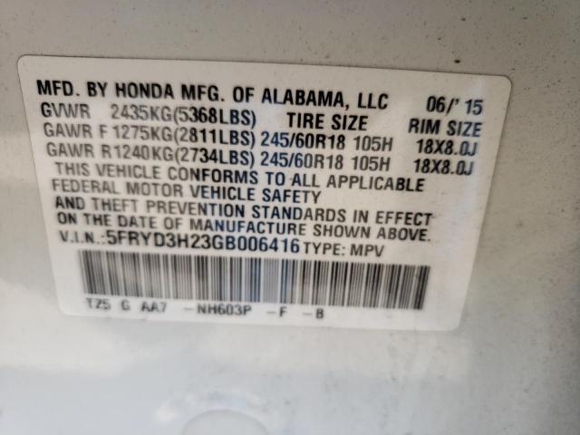 Photo 10 from auction – 2016 ACURA MDX with VIN 5FRYD3H23GB006416