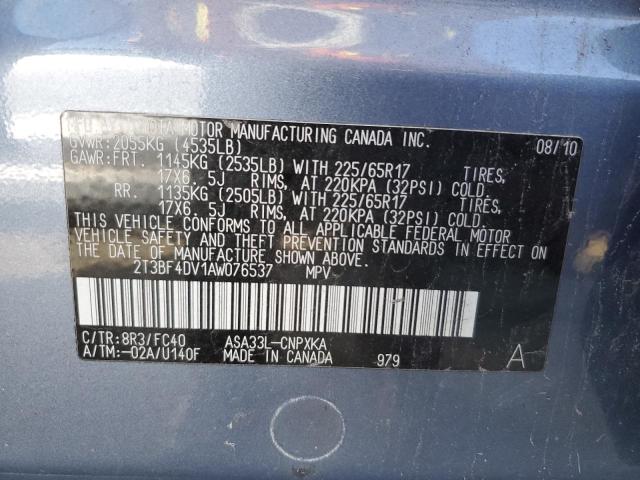 Photo 10 from auction – 2010 TOYOTA RAV4 with VIN 2T3BF4DV1AW076537