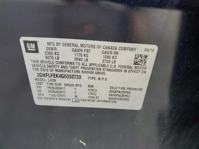 Photo 10 from auction – 2016 CHEVROLET EQUINOX LT with VIN 2GNFLFEK4G6330733