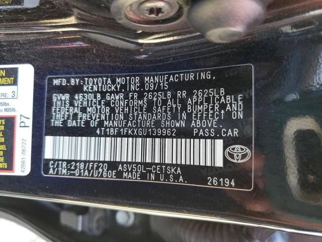 Photo 10 from auction – 2016 TOYOTA CAMRY LE with VIN 4T1BF1FKXGU139962