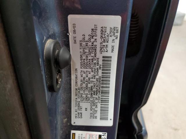 Photo 10 from auction – 2004 TOYOTA 4RUNNER SR with VIN JTEBT14R040028560