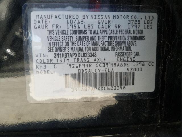 Photo 10 from auction – 2013 NISSAN SENTRA S with VIN 3N1AB7APXDL623348