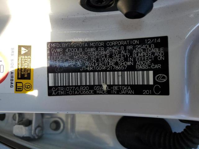 Photo 10 from auction – 2015 LEXUS ES 350 with VIN JTHBK1GG9F2178657