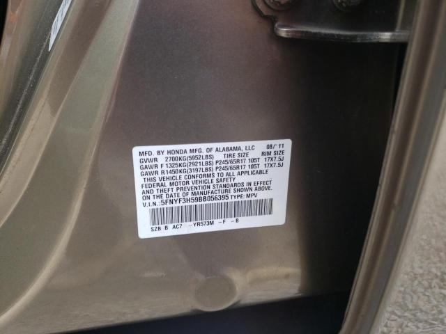 Photo 10 from auction – 2011 HONDA PILOT EXL with VIN 5FNYF3H59BB056395