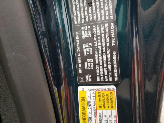 Photo 10 from auction – 2018 BUICK CASCADA SP with VIN W04WJ3N5XJG049643