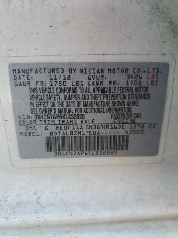 Photo 10 from auction – 2019 NISSAN VERSA S with VIN 3N1CN7AP6KL832020