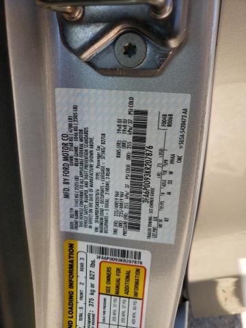 Photo 10 from auction – 2019 FORD FUSION TIT with VIN 3FA6P0D93KR207876