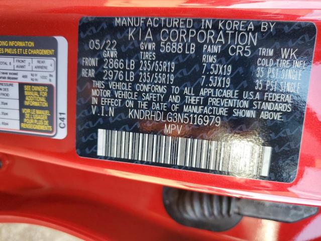 Photo 10 from auction – 2022 KIA SORENTO EX with VIN KNDRHDLG3N5116979