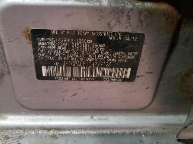 Photo 10 from auction – 2012 SUBARU IMPREZA PR with VIN JF1GPAC61CH237124