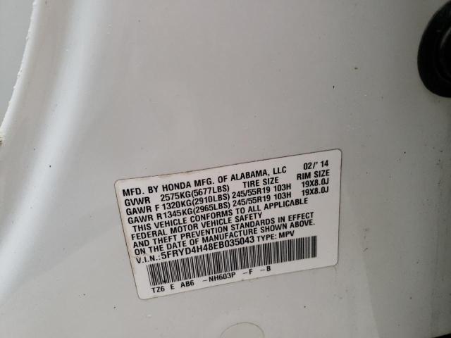 Photo 10 from auction – 2014 ACURA MDX TECHNO with VIN 5FRYD4H48EB035043