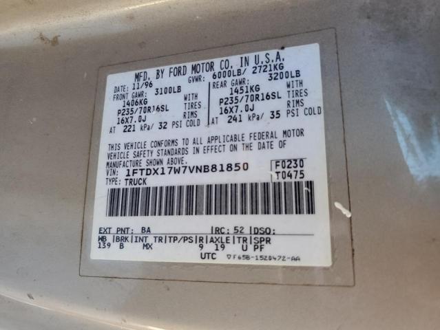 Photo 10 from auction – 1997 FORD F150 with VIN 1FTDX17W7VNB81850