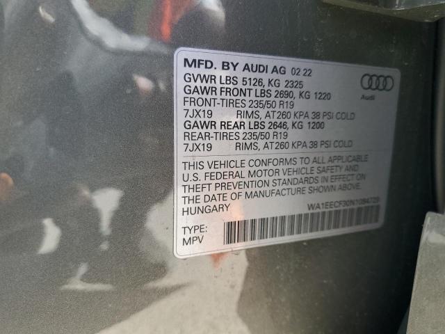 Photo 10 from auction – 2022 AUDI Q3 PREMIUM with VIN WA1EECF30N1084729