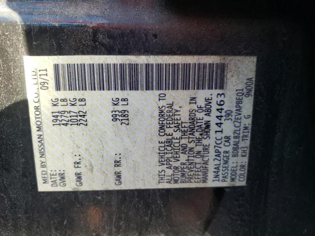 Photo 10 from auction – 2012 NISSAN ALTIMA BAS with VIN 1N4AL2AP7CC144463