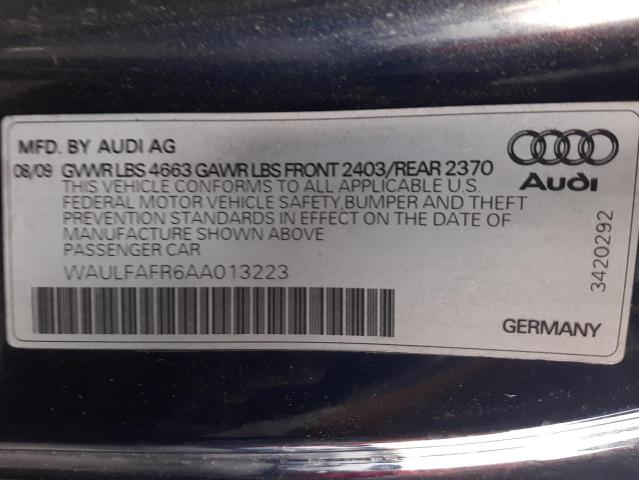 Photo 10 from auction – 2010 AUDI A5 PREMIUM with VIN WAULFAFR6AA013223
