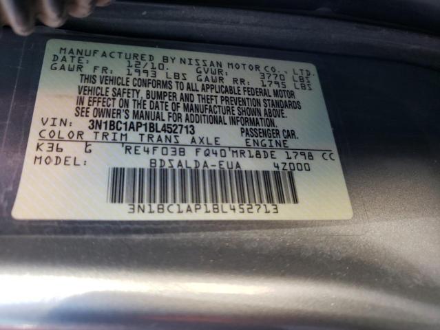 Photo 10 from auction – 2011 NISSAN VERSA S with VIN 3N1BC1AP1BL452713