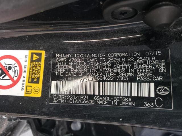 Photo 10 from auction – 2016 LEXUS ES 350 with VIN JTHBK1GG4G2217303