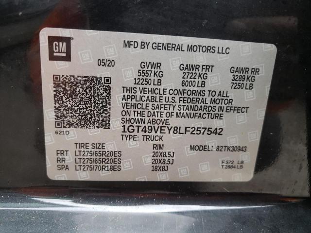 Photo 10 from auction – 2020 GMC SIERRA K35 with VIN 1GT49VEY8LF257542