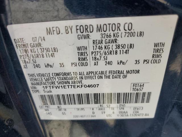 Photo 10 from auction – 2014 FORD F150 SUPER with VIN 1FTFW1ET7EKF04607