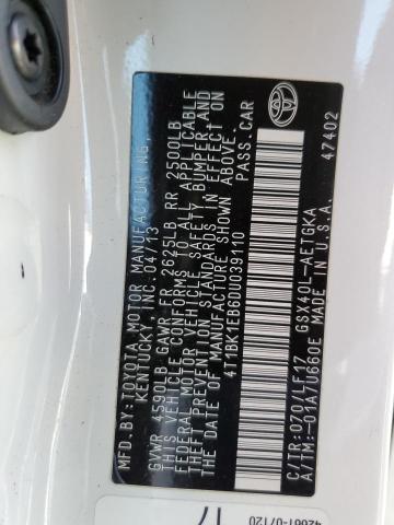 Photo 10 from auction – 2013 TOYOTA AVALON BAS with VIN 4T1BK1EB6DU039110