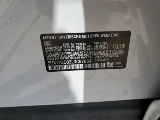 Photo 10 from auction – 2020 BMW X3 SDRIVE3 with VIN 5UXTY3C03L9C97964