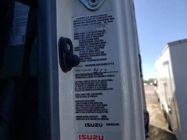 Photo 10 from auction – 2018 ISUZU FTR with VIN 54DK6S165JSG01771