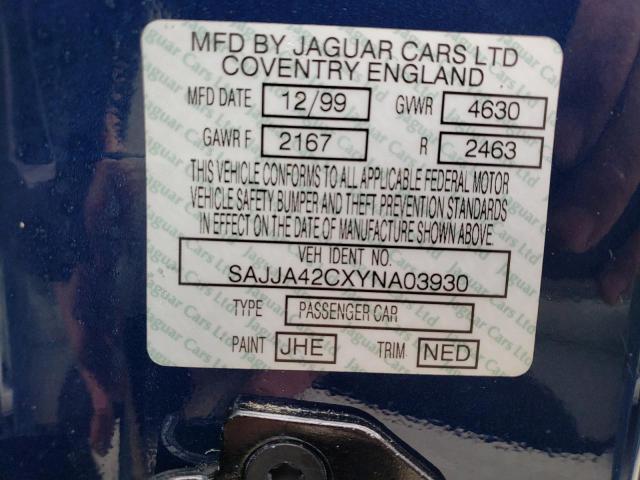 Photo 10 from auction – 2000 JAGUAR XK8 with VIN SAJJA42CXYNA03930