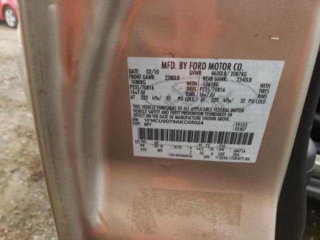 Photo 10 from auction – 2010 FORD ESCAPE XLT with VIN 1FMCU9D79AKC05024