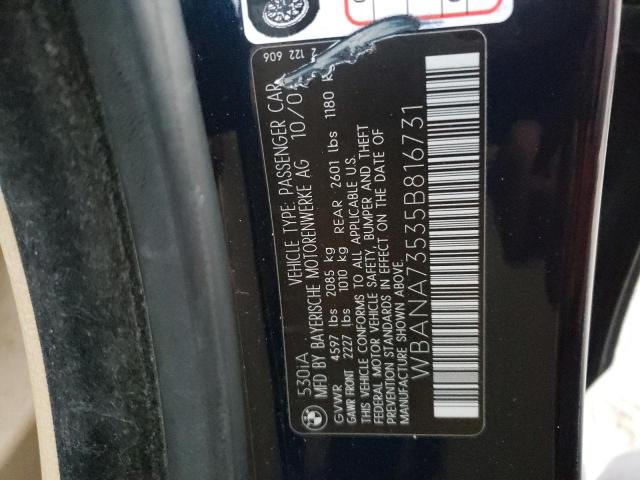 Photo 10 from auction – 2005 BMW 5 SERIES with VIN WBANA73535B816731