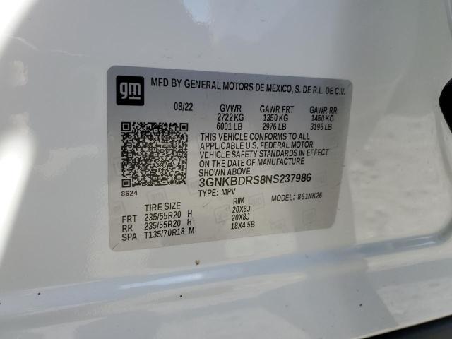Photo 10 from auction – 2022 CHEVROLET BLAZER 3LT with VIN 3GNKBDRS8NS237986