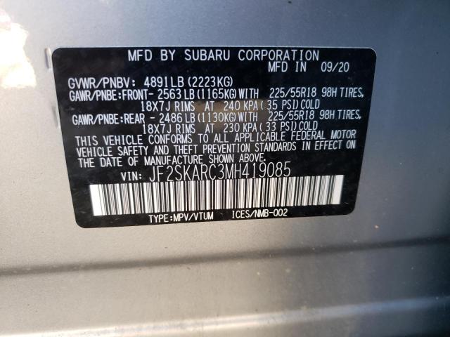 Photo 10 from auction – 2021 SUBARU FORESTER S with VIN JF2SKARC3MH419085